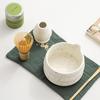 2 Pieces Matcha Bowl Tea with Whisk Holder Smooth Surface Craft Ceramic Handmade