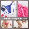 ONE LIMITATION Floral Print Ribbon Embroidered Sexy Underwear for PT041 Thongs, T-Back Panties, Women, (Size 6. Blue)