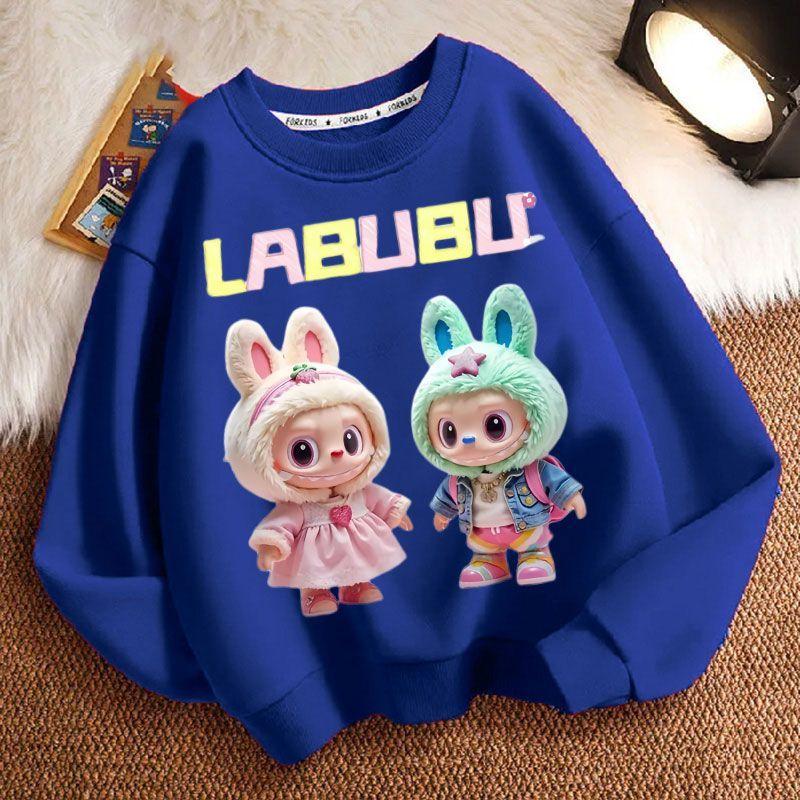 Children's Cute Hoodies for Spring, Autumn and Winter, Fashionable Round-neck Thickened Long-sleeved Loose Hoodies for Boys and Girls