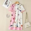 ZANZEA Frauen Casual O-Ausschnitt Kurzarm Sommer Print Kleid