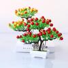 Colorful Simulation  Bonsai Ornament Lifelike Artifical Fortune Fruit Fake Flower Plant Potted Decoration For Home Office Desk