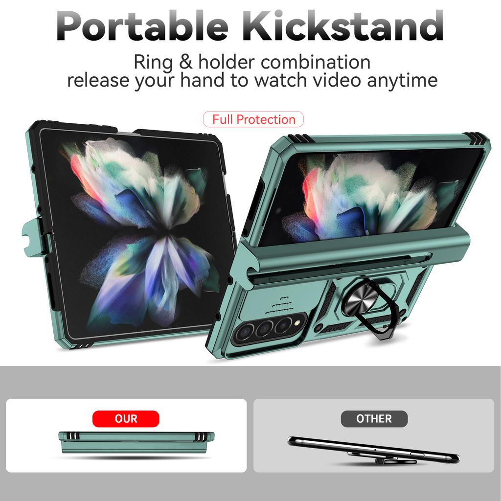 Non -Slip Camera Protective Phone Case For Samsung Galaxy Z Fold 4 5g Fold4 Zfold4 Anti -Drop Kickstand Coque Cases