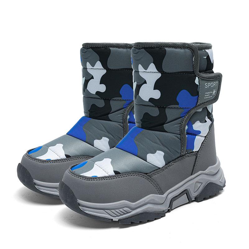 Kids' Winter Camouflage Snow Boots: Warm, Thick, High-Top for Boys and Girls