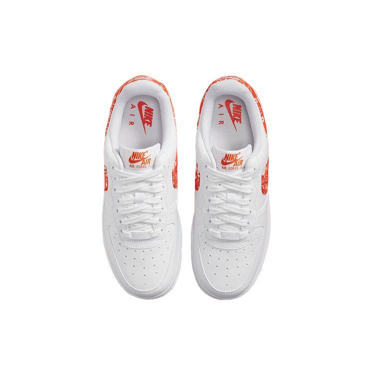Nike  Air Force 1 07 Rush Orange Paisley Women Sneakers White DJ9942-102