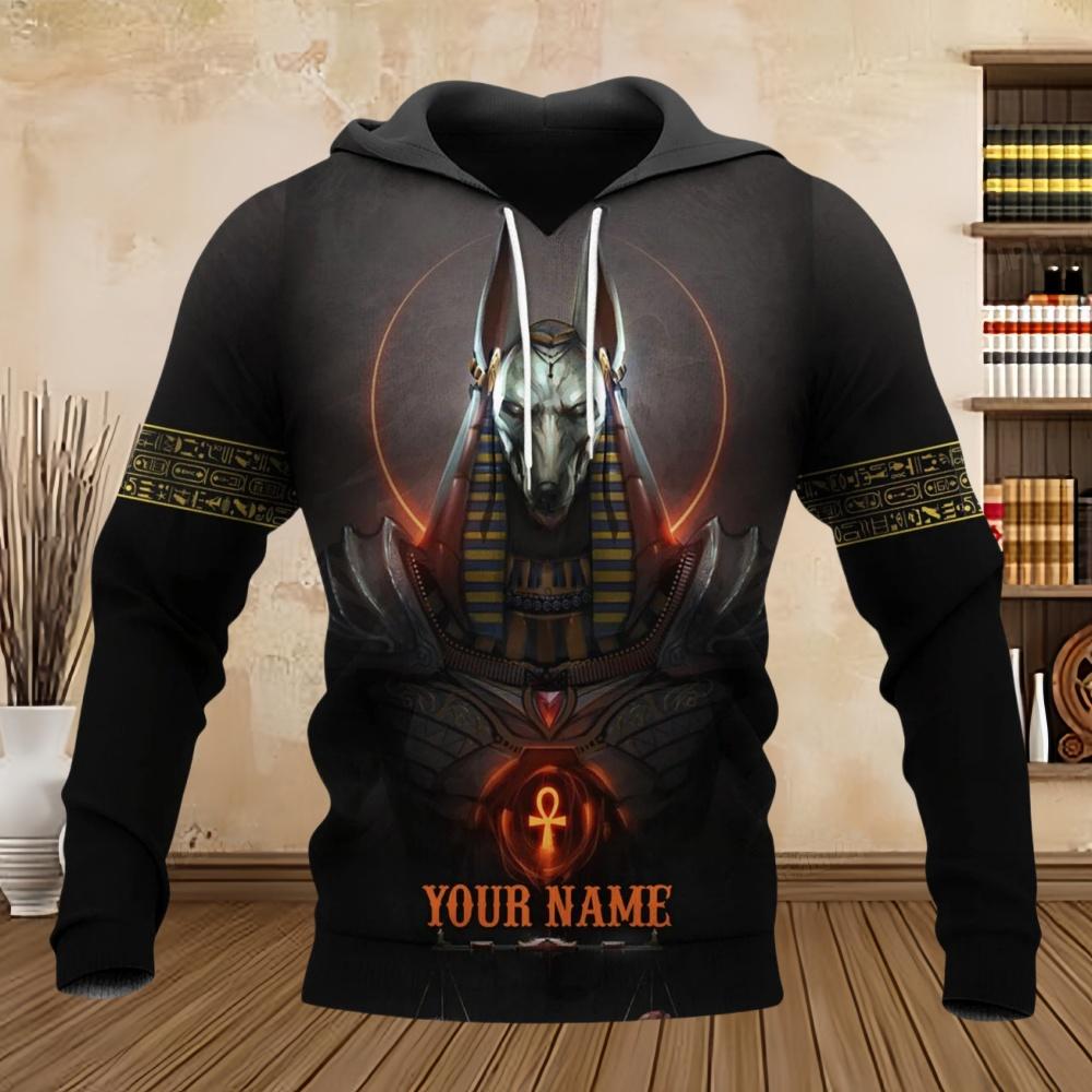 Herren Hoodie Ägypten Anubis Design Hoodies 3D Druck Grafik Tops Herbst Langarm Pullover Streetwear Kapuzenpullover Herren Kleidung
