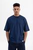 Men's Oversized Basic Machinist T-shirt – Indigo XS