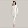 Autumn Winter Solid Color Thermal Underwear Women's Thin Sleepwear 2 Piece Sets