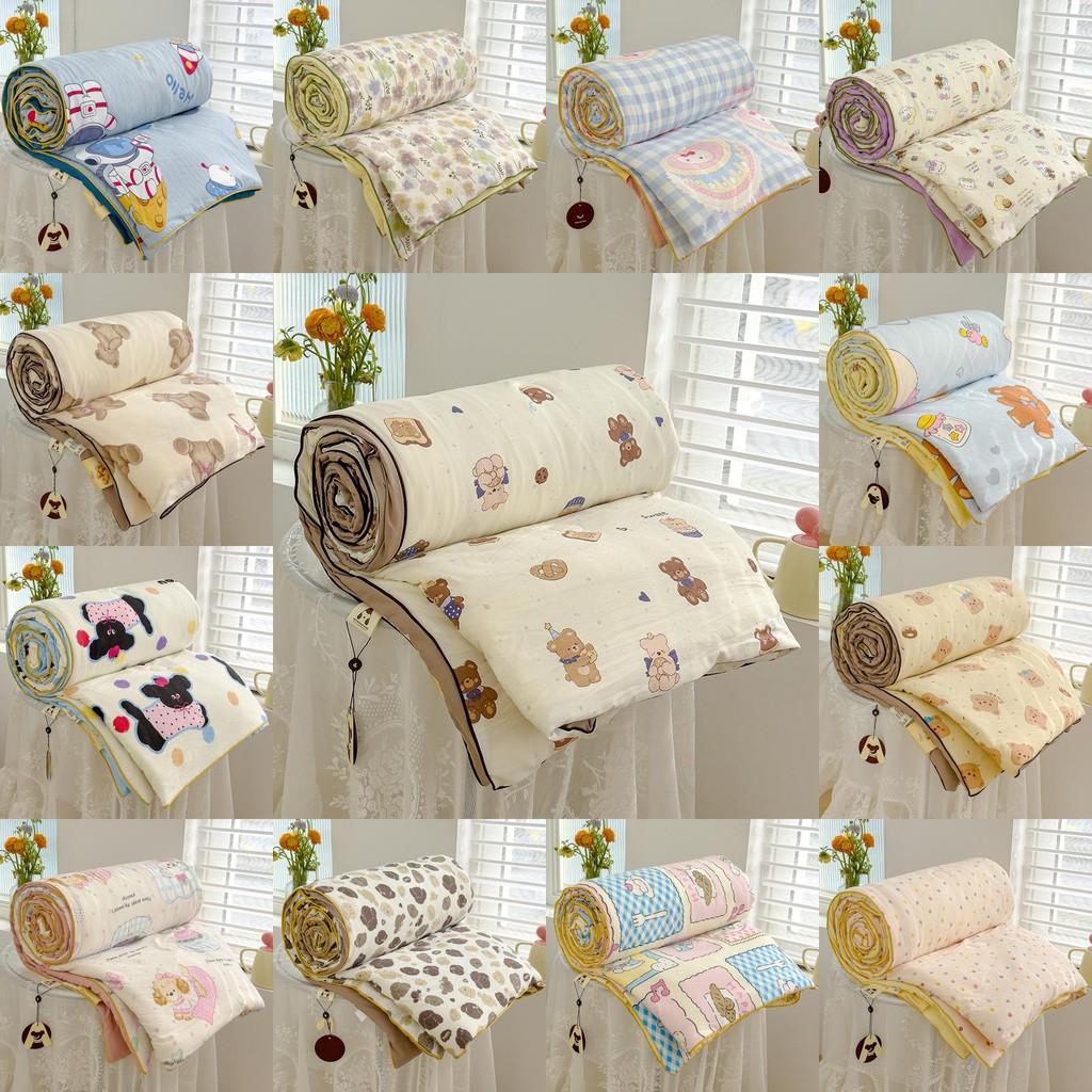 Flower Animal Cake Print Summer Air Conditioning Blanket Quilt Gift