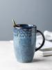 600ml Europe Retro Ceramic Mug With Spoon Coffee Creative Office Office Tea cup Drink Drinkware Couples Gift