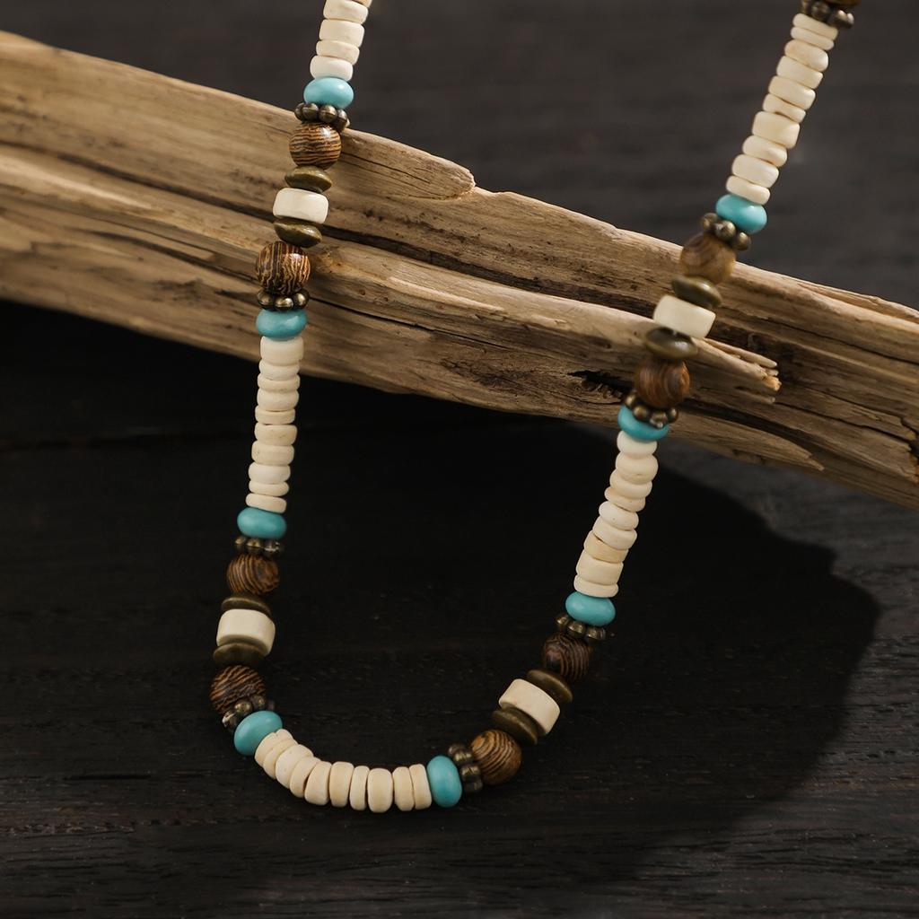 Multi Color Small Wood Beads Chains Necklace for Men Trendy Beaded Collar on Neck Accessories Short Choker 2026 Fashion Jewelry