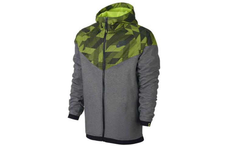 Nike Sweatshirts Men s Gray Hooded Moderate Cardigan 687427-091 XL