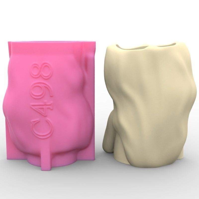 Girl Candle Holder Silicone Mold Cartoon Flower Pots Mold Candle Tray Mold Home Decorations Exploy Resin DIY Crafts