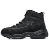 DLites 1.0 Fabric Synthetic Leather Comfortable Versatile Plush High-Top Lifestyle Casual Shoes Women Sneaker Black 168026-BKSL