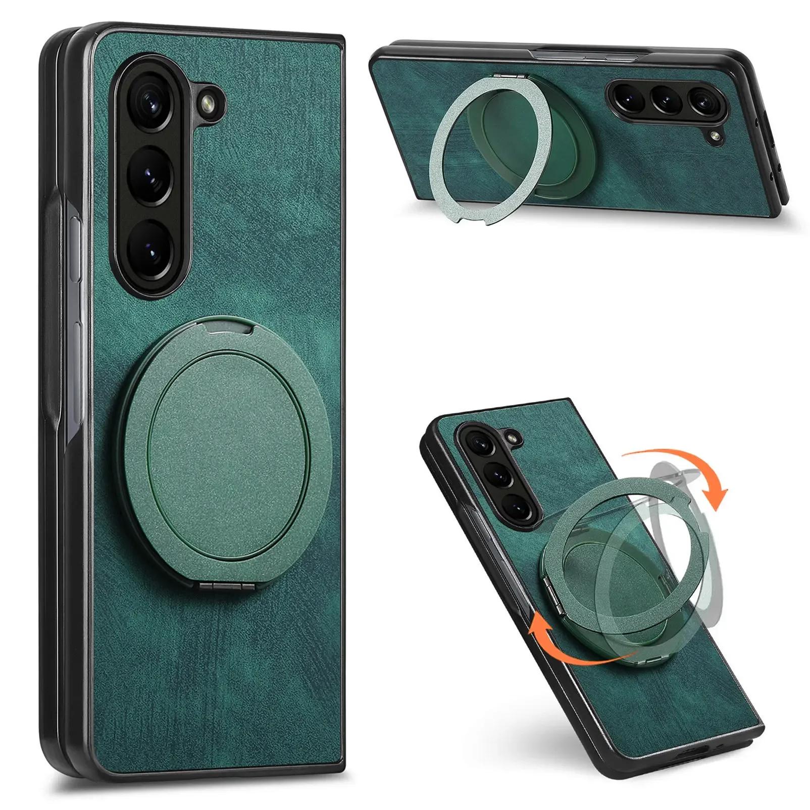 

Magnetic 360° Rotating Invisible Kickstand Cover Phone Case for Samsung Galaxy Z Fold 7 6 5 4 3 Fold7 Fold6 Fold5 Fold4 Fold3 5G Galaxy Z Fold7 зелений