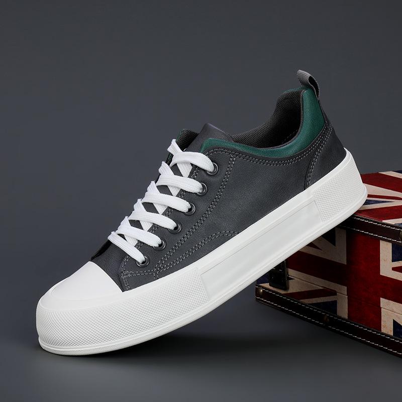 Spring Men's Shoes Popular Casual Leather Shoes Korean Fashion Shoes Men's Sports Board Shoes Lace Up Shoes