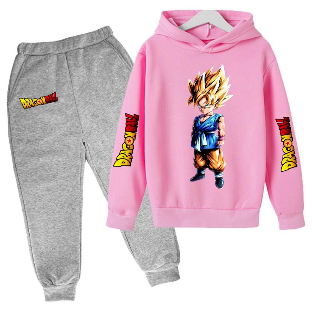 Goku Street Costume Fashion Girl Boy Clothing Anime Dragon Ball Z Winter Kid Sets 2025 Kawaii Hot Sizes