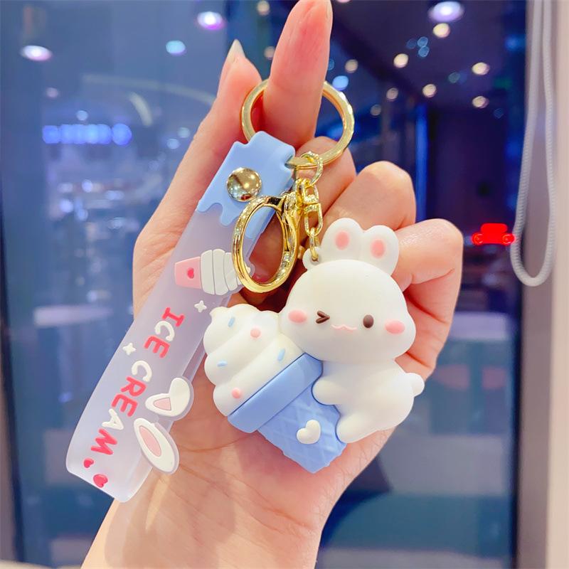 Anime Cartoon Bunny Key Chain Creative Cute Car Key Pendant Bag Doll Pendant Gift