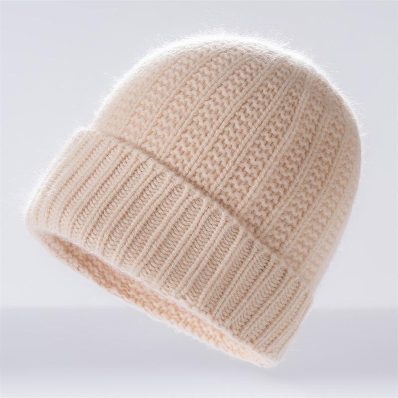 New cashmere hat thickened knitted hat autumn and winter warm and cold hat men's and women's versatile headgear riding outdoor hat