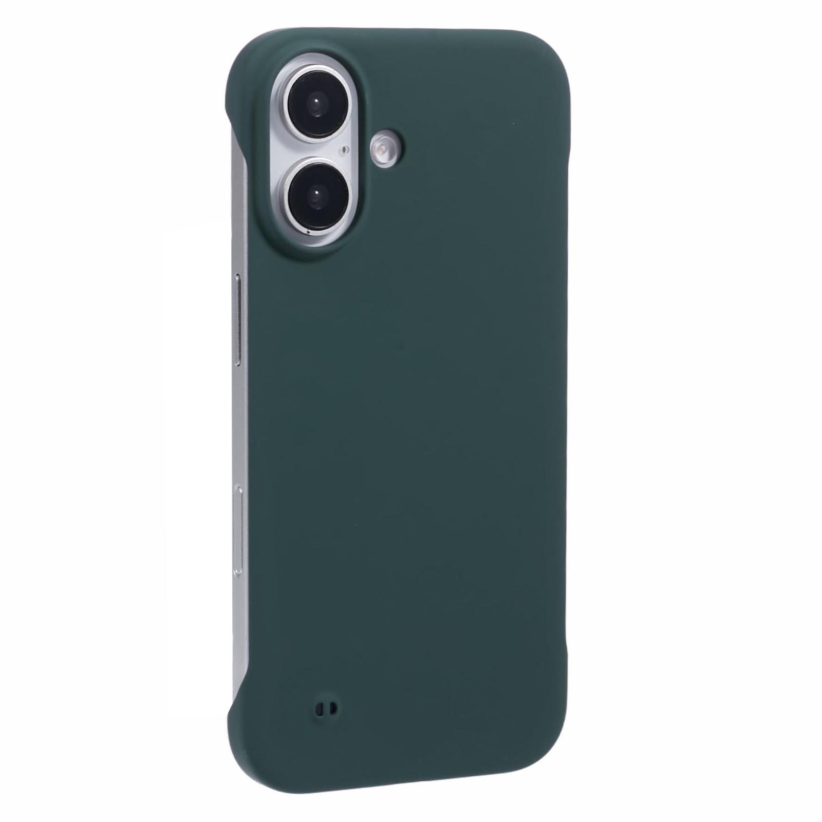 

For iPhone 16 Case Hard PC Skin-Touch Phone Cover Frameless Breathable Cooling Midnight Green