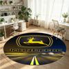 John Deere Printed Round Crystal Velvet Rug Soft Non Slip Floor Carpet For Bedroom Holiday Gift