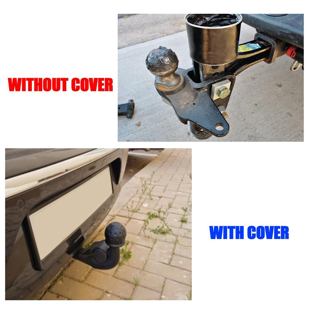 Tow Bar Ball Cover Cap Trailer Towing Hitch Universal Black 50Mm Rubber Caravan Trailer Towball Protect Car Styling Accessories