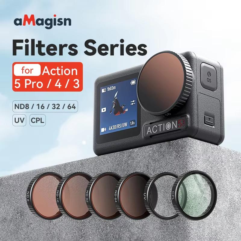CPL ND8 ND16 ND11 Lens Set Aluminium Alloy Frame for DJI OSMO Action 1 Pro 1 1 ND CPL Filter Action Camera Accessories