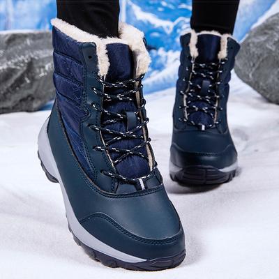 Women Boots Women Lace Up Boots For  Winter Trend Fur Ankle Boots Platform Snow Feminina Light Short Winter Shoes Female