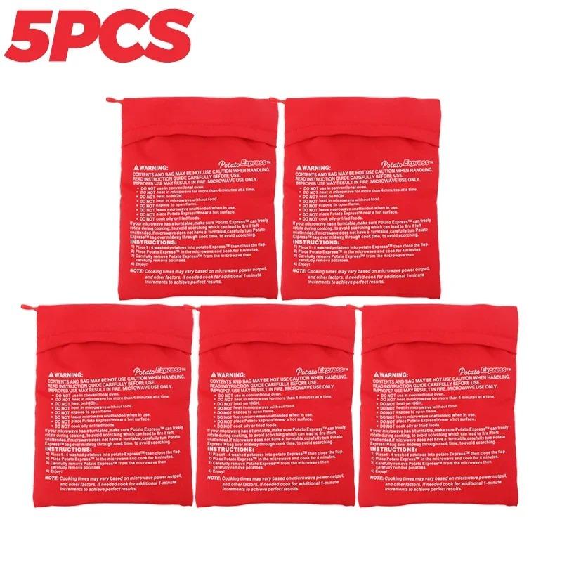 Microwave Potato Bag Reusable Express Microwave Potato Cooker Bag Baked Potato Cooker Perfect Potatoes 4 Minutes Red Baked Pouch
