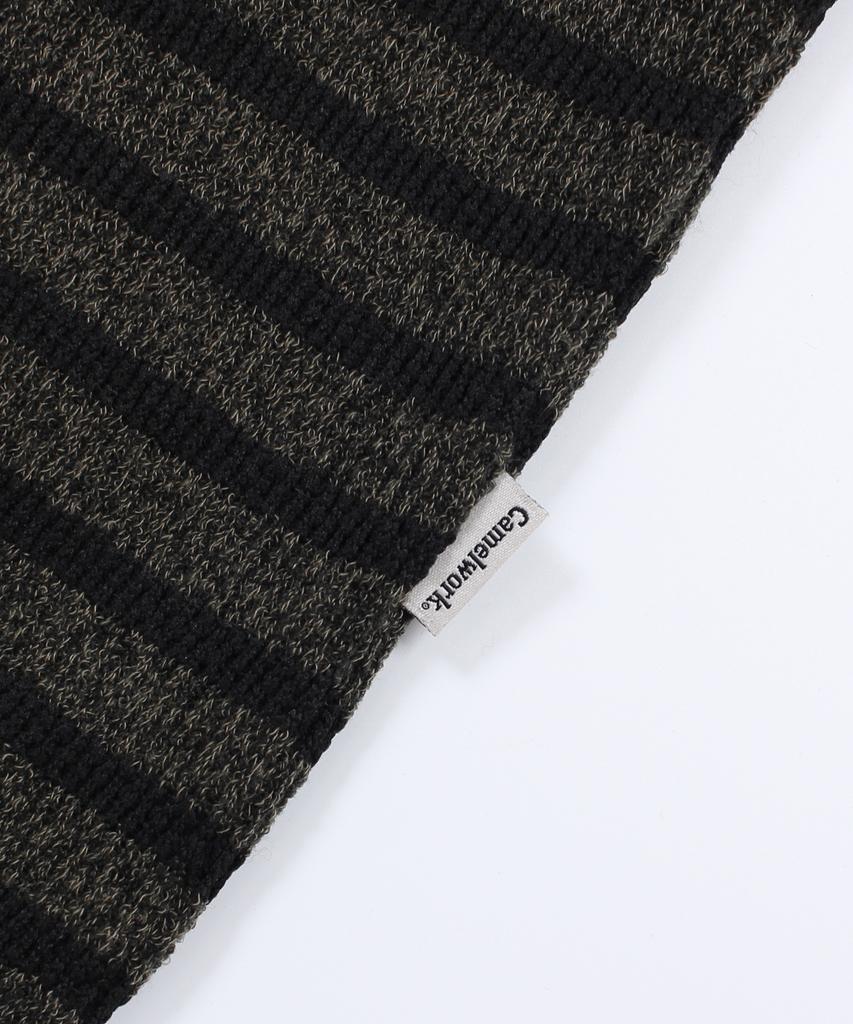 CAMEL WORK Relaxed Striped Knit (Green)