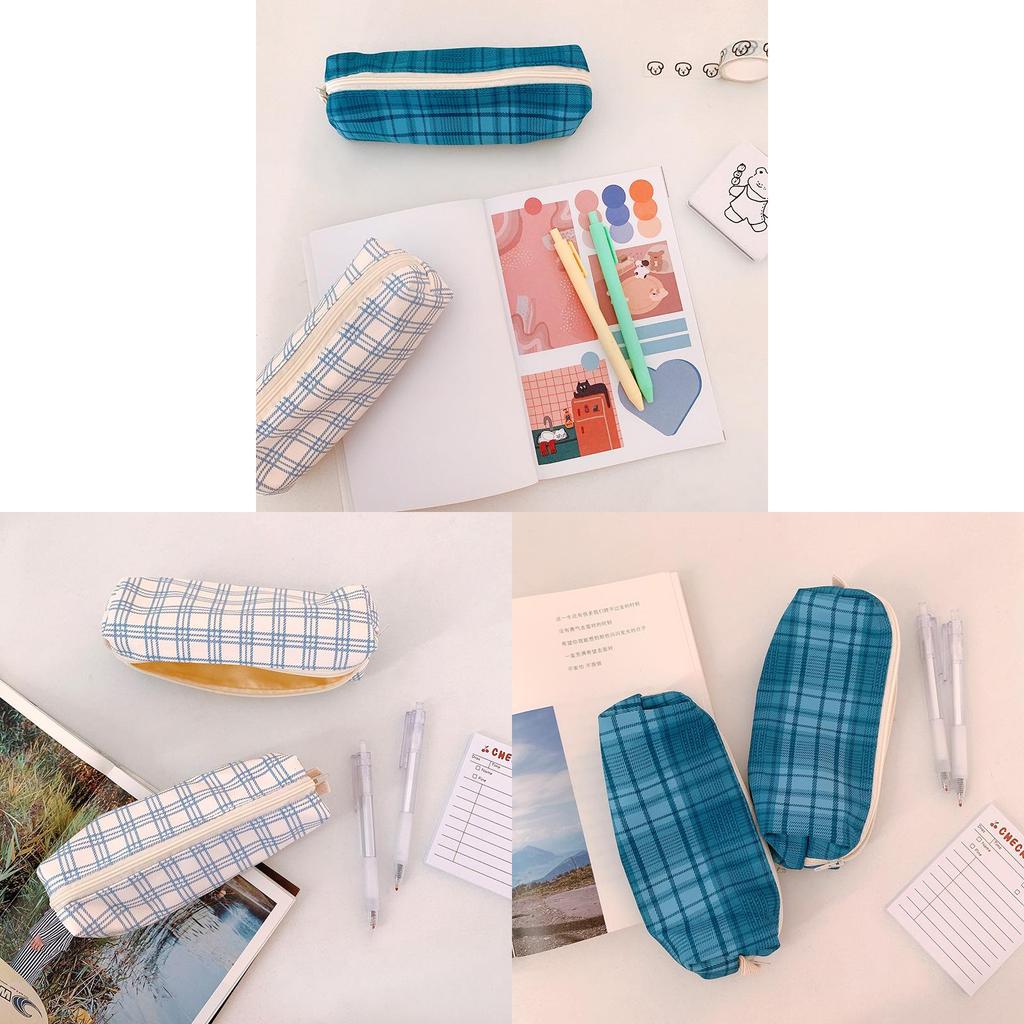 Retro Cotton Pencil Case With Salt Pattern For School And Office Use