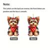 Cute Acrylic Red Scarf Puppy Pendant, Flat Car Decoration, Backpack Charm