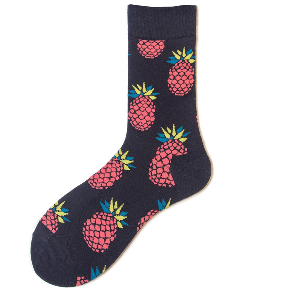 Happy Cherry Lemon Pineapple Strawberry Unisex Fruit Cotton Socks Skateboard Men Fashion Business Hipster Dropship