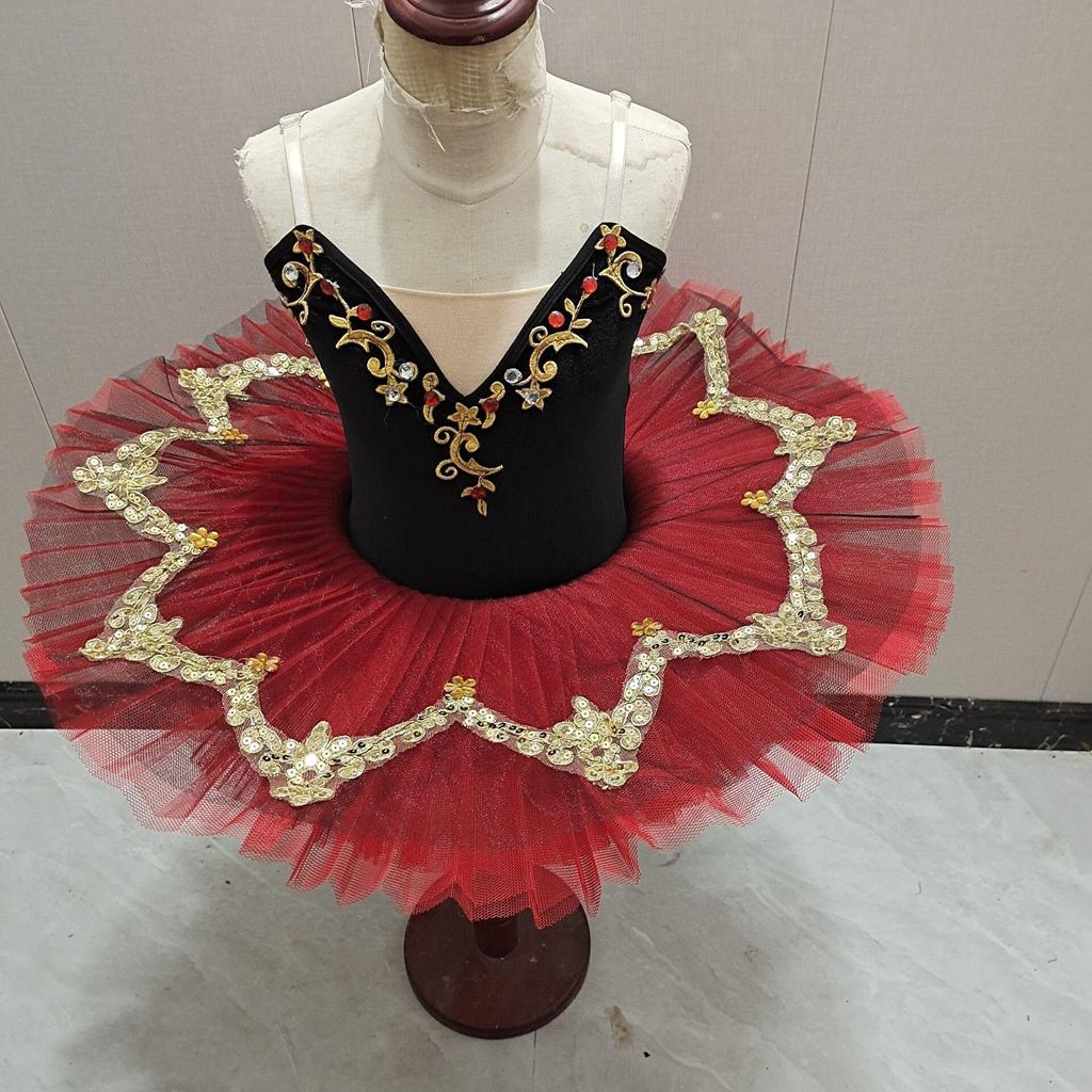 Children's Black Professional Ballet Skirt Tang Jikede Stage Outfit Fluffy Veil