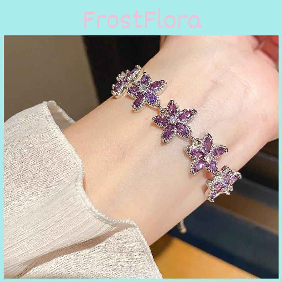 Vintage Floral Zircon Stone Jewelry Bracelet With Gold Finish For Gift Giving