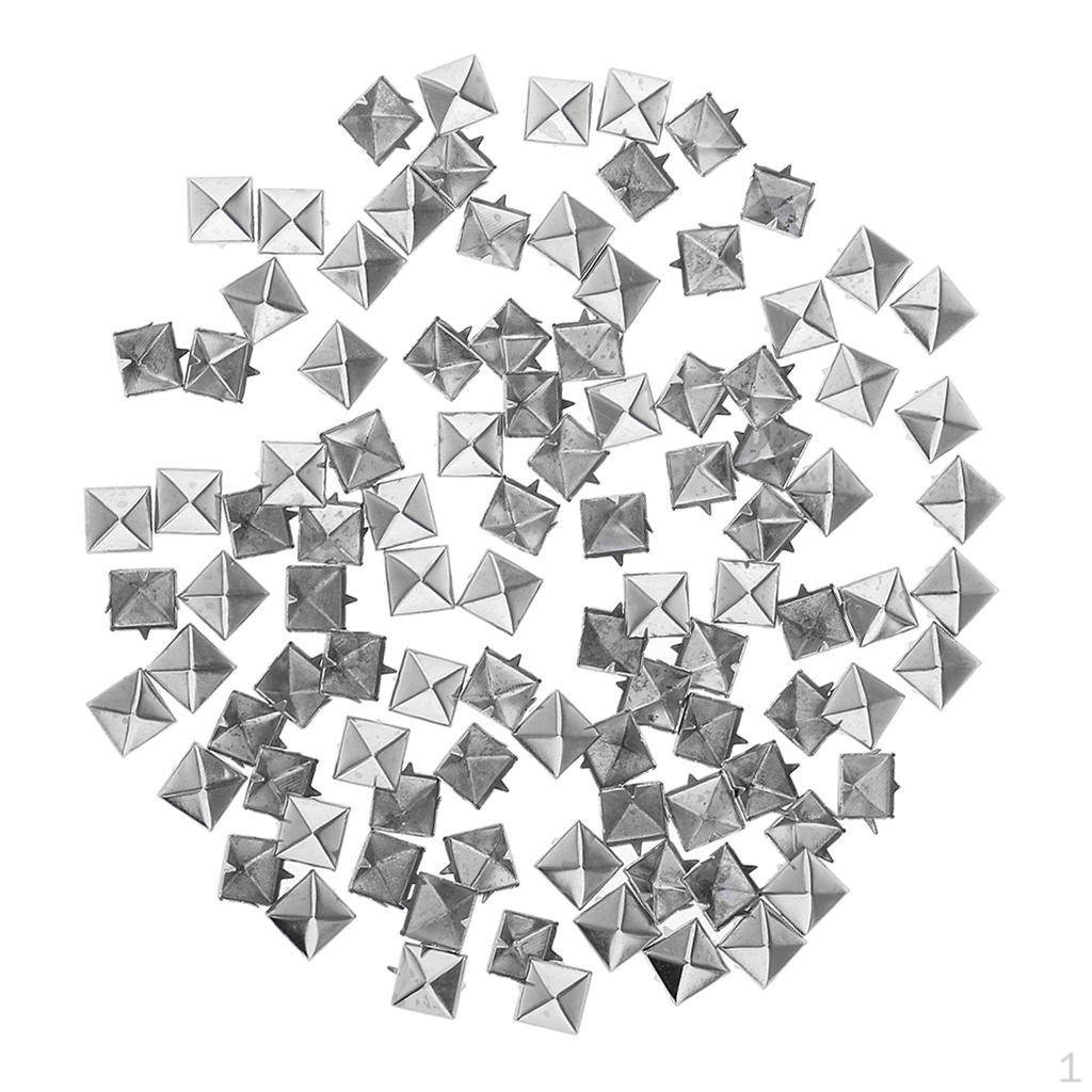 100 Pcs Square Rivet Studs Screw Crafts