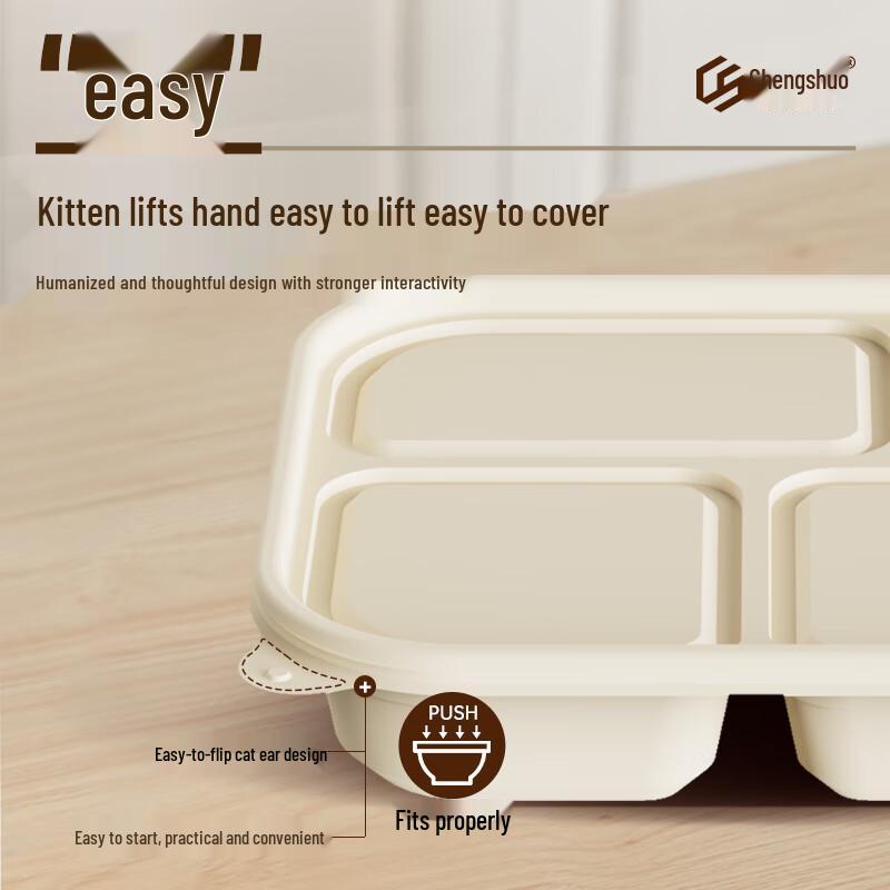 Biodegradable 4-Compartment Corn Starch Takeout Containers