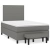 Vidaxl Letto Continentale Con Materasso, Grigio Scuro, 120X190Cm Tessuto