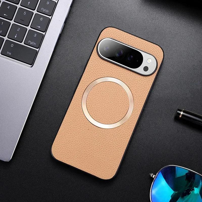 PU Leather Magnetic Phone Case for Google Pixel  10 9  7 8 Pro XL 6A 7A 8A 9A 10A for Magsafe Wireless Charging Shockproof Cover