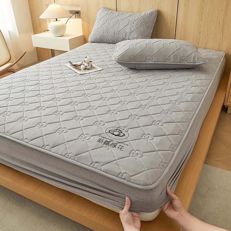 

Class A Xinjiang Cotton Quilted Single Sheet Thickened Household Non-slip Dirty Bed Cover Mattress Protector Bedding 90 * 190cm single bed hat