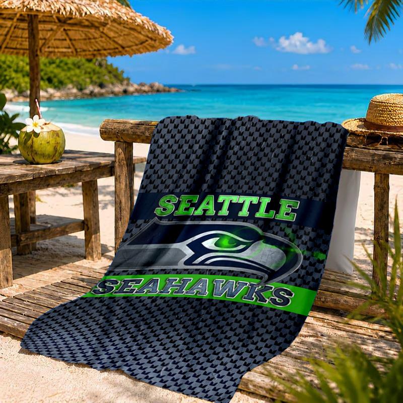 Asciugamano da Spiaggia Spirito di Squadra Seahawks, Asciugatura Rapida, Facile da Curare, Adatto Sia per il Fitness che per le Vacanze al Mare, Essenziale Sportivo