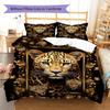 Lepoard Puzzle Pattern Bedding Quilt Set Quilt Cover Pillowcase Home Decoration Birthday Gift (1 * Duvet Cover + 2 * Pillowcase, Without Core)