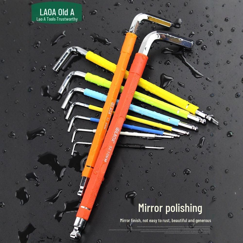 A Industrial S2 Alloy Steel 9-Piece Colored Torx Hex Key Set LA319103
