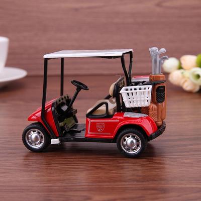 1/36 Modell Spielzeugfahrzeug Mini Rückziehmotor Simulations Golf Caddy Modellspielzeug mit Licht Musik Sicher für Kinder Feiertagsgeschenk