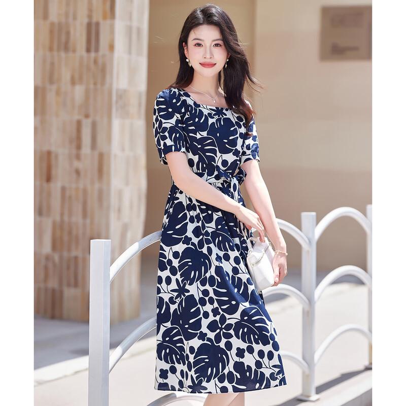 

Kebeier 2025 Summer Floral A-Line Midi Dress XL