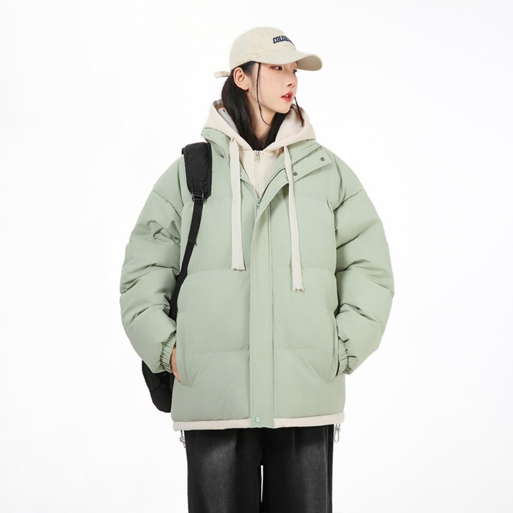Fake two-piece cotton clothes, couple's winter outdoor hooded jacket, windproof and cold-proof, the same for men and women