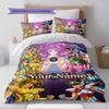 Name Custom Saint seiya Pattern Bedding Set Quilt Cover Pillowcase Home Decor Gift (1 * duvet cover + 2 * pillowcase, without core)