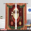 Set Of 2 Plane Printing Curtains Digital Printed African Santa Claus Christmas Ornaments Polyester Easy Install Without Rod Curtain