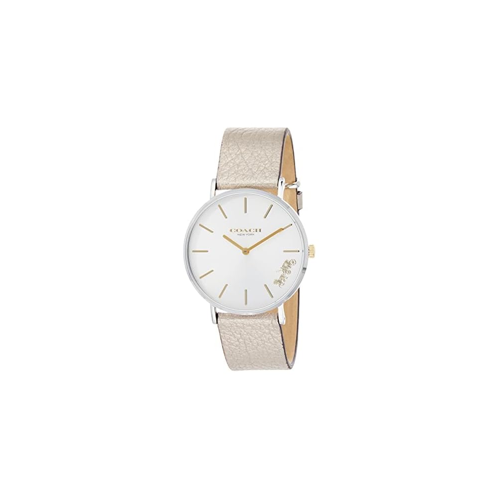 [Coach][Authentic Import] Women s Watch PERRY White Dial Beige Leather Strap 14503157