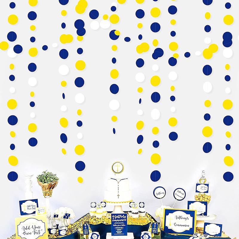 

1 шт. Блестящая гирлянда из кругов, Выпускная гирлянда в горошек, Вечеринка, Разноцветные стримеры на день рождения, Свадебный душ, Доступно несколько вариантов 4m