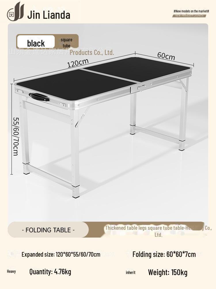 Přenosný multifunkční hliníkový skládací stůl pro stolování a venkovní použití